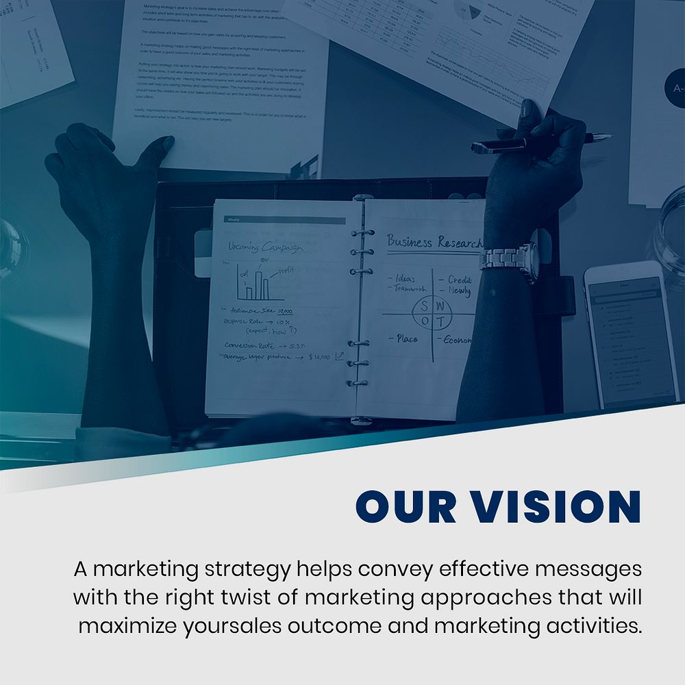 Business marketing vision psd editable template