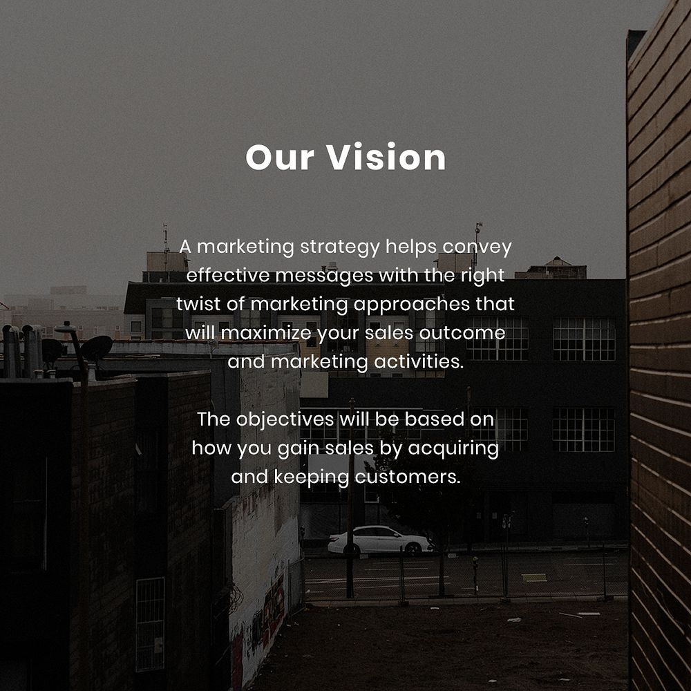 Business marketing vision psd editable template