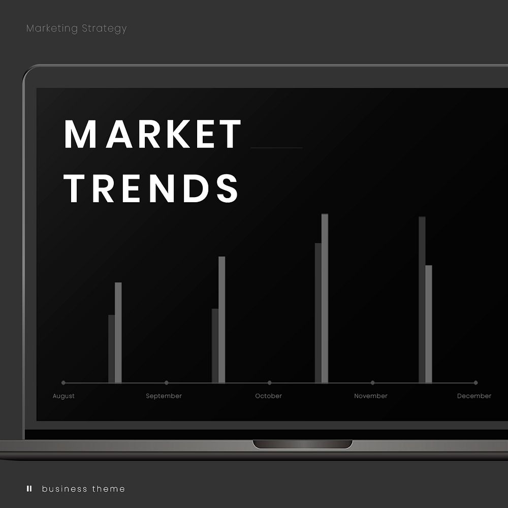 Business marketing trends graph psd editable template