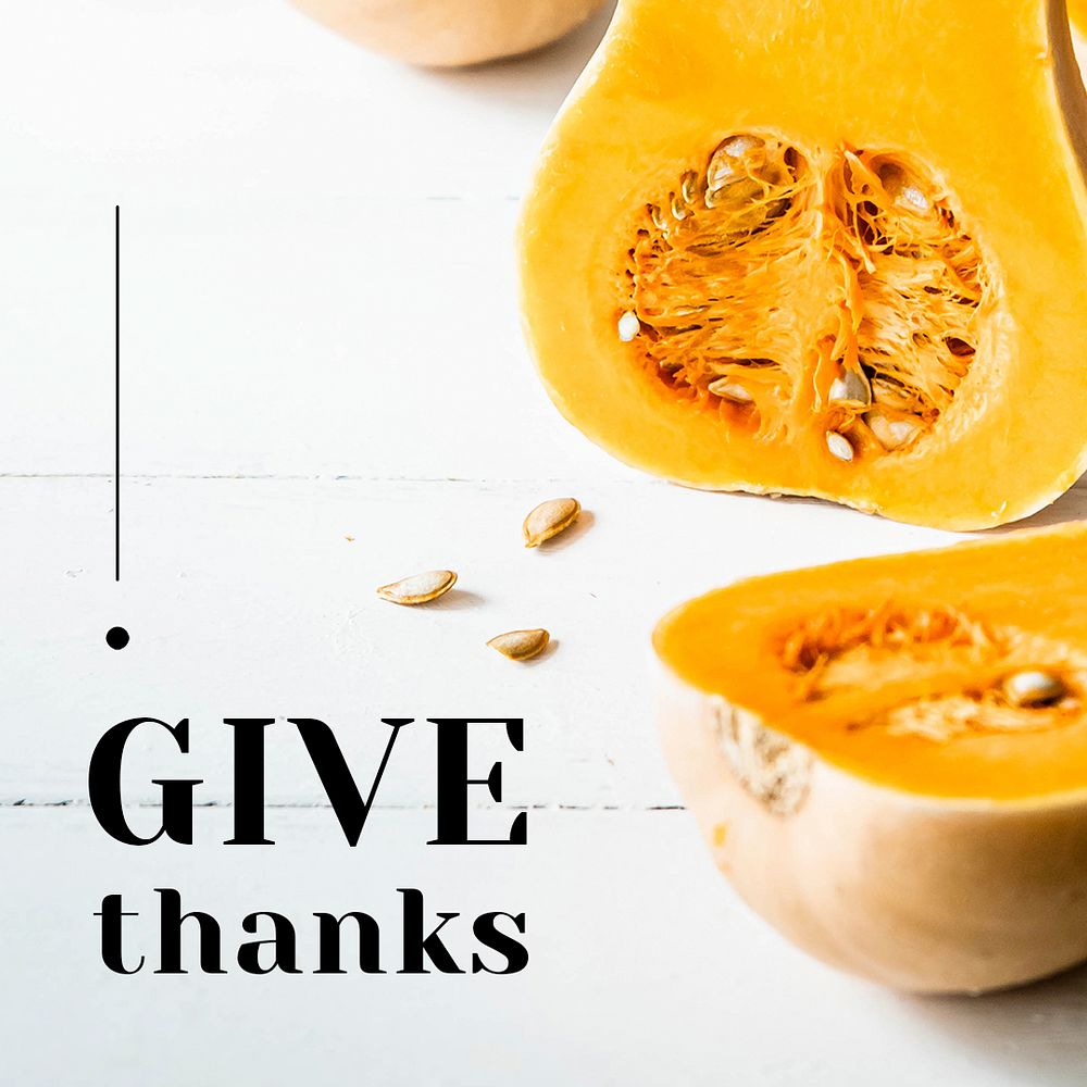 Thanksgiving greeting message psd template for social media post