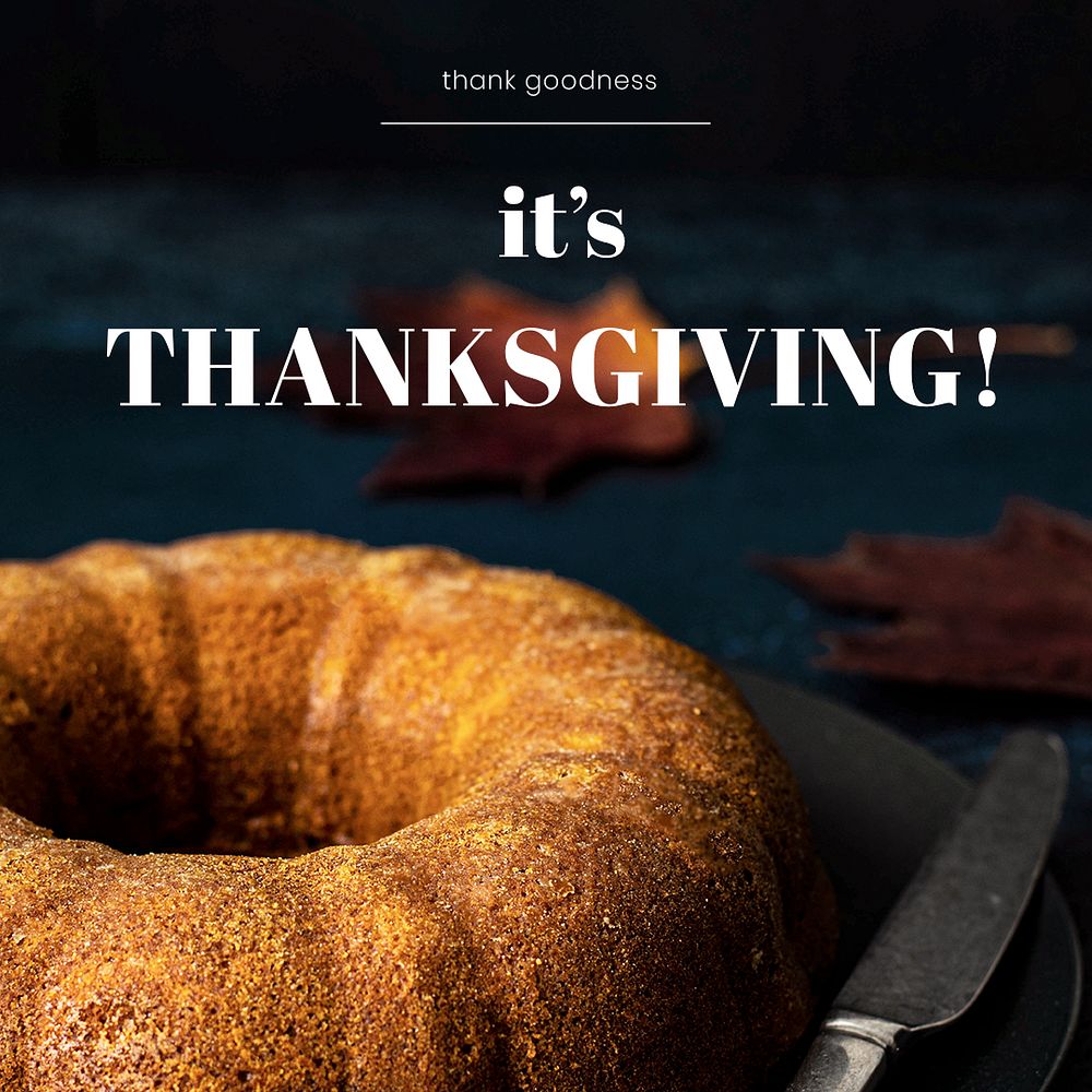 Thanksgiving fruitcake psd template for social media post