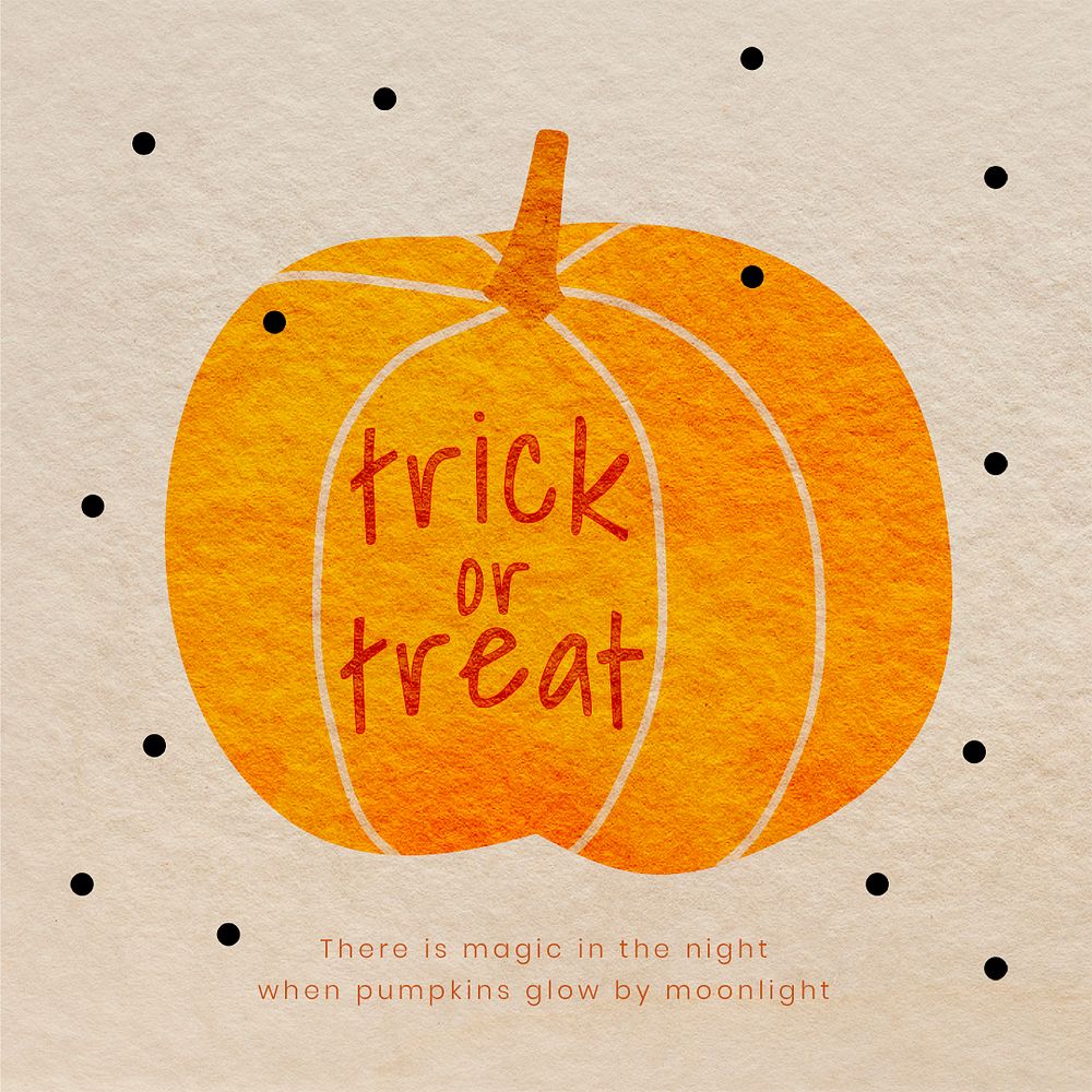 Trick or treat psd Halloween template social media post
