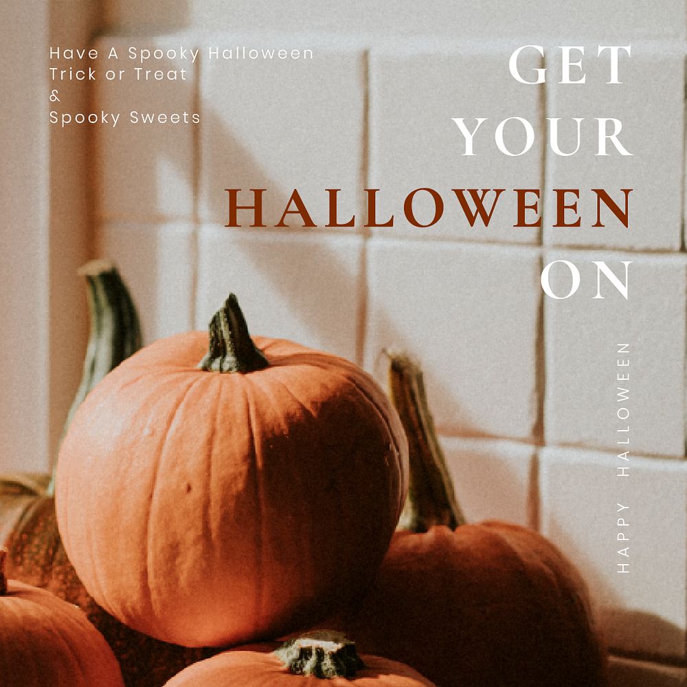 Halloween greeting psd template for social media post