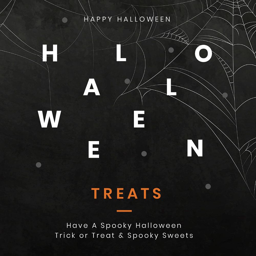 Halloween greeting psd template for social media post
