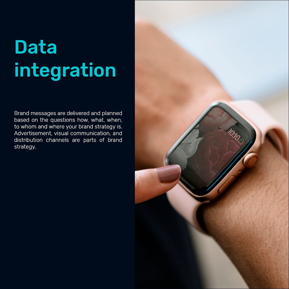 Data integration presentation template psd technology background
