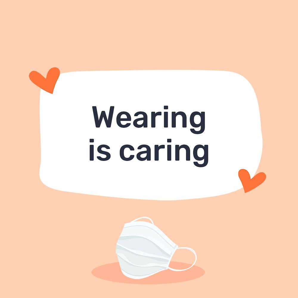 Wearing is caring template psd social media post