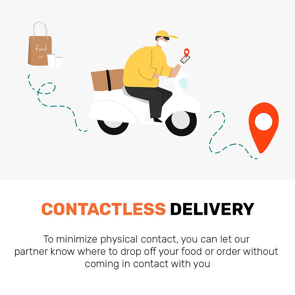 Contactless delivery template psd in new normal