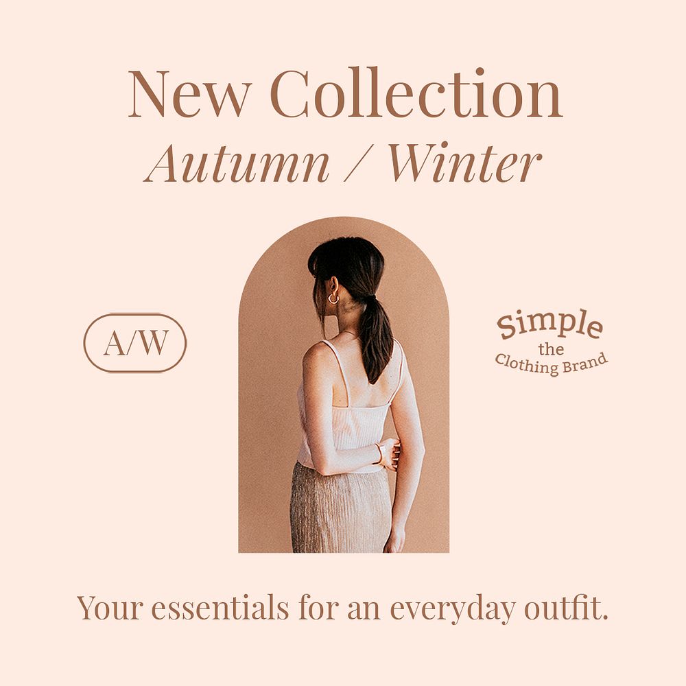 Fashion social media sale psd template featuring autumn/winter new collection