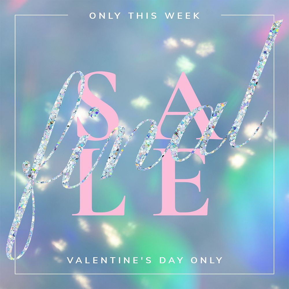 Valentine&rsquo;s final sale template psd editable social media post