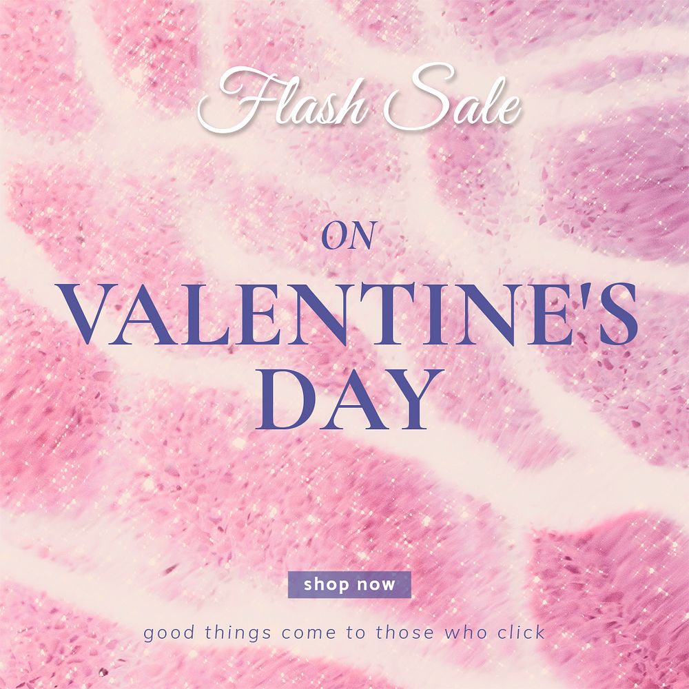 Valentine’s flash sale template psd editable social media post