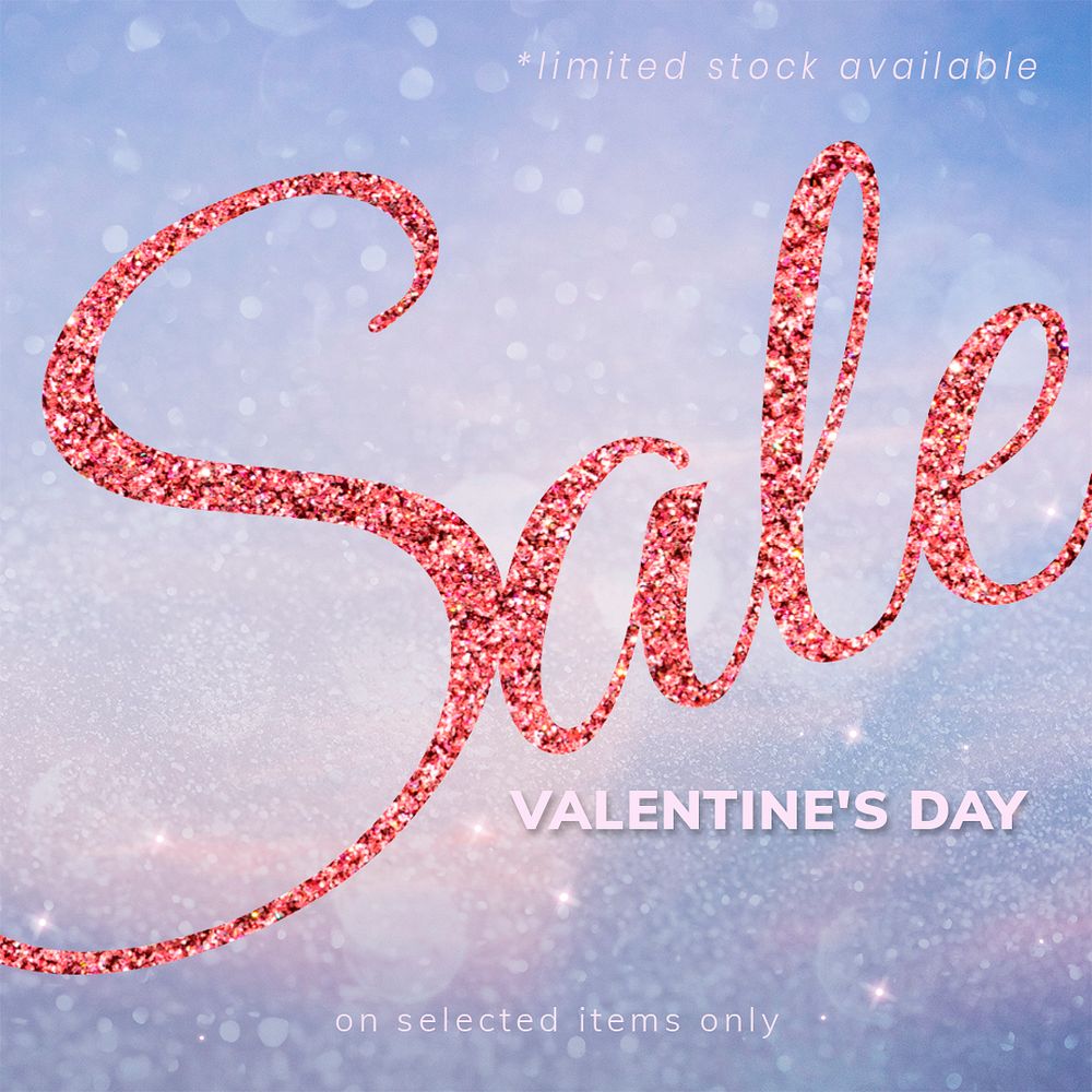 Valentine&rsquo;s sale editable template psd for social media post
