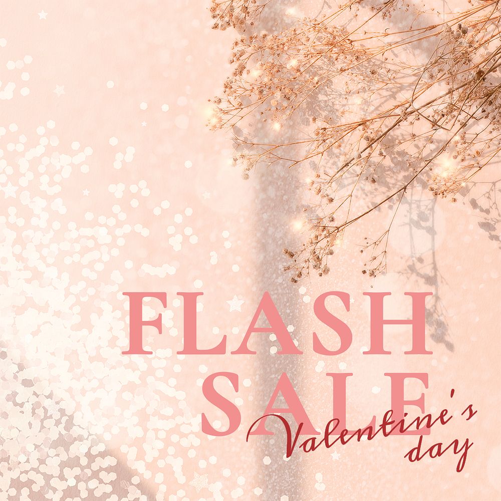 Valentine&rsquo;s flash sale template psd editable social media post