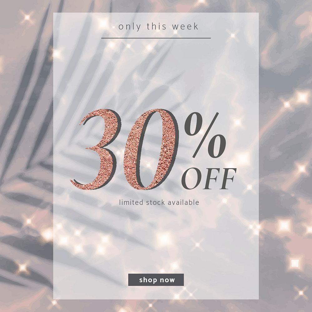 30% off sale template psd for social media post