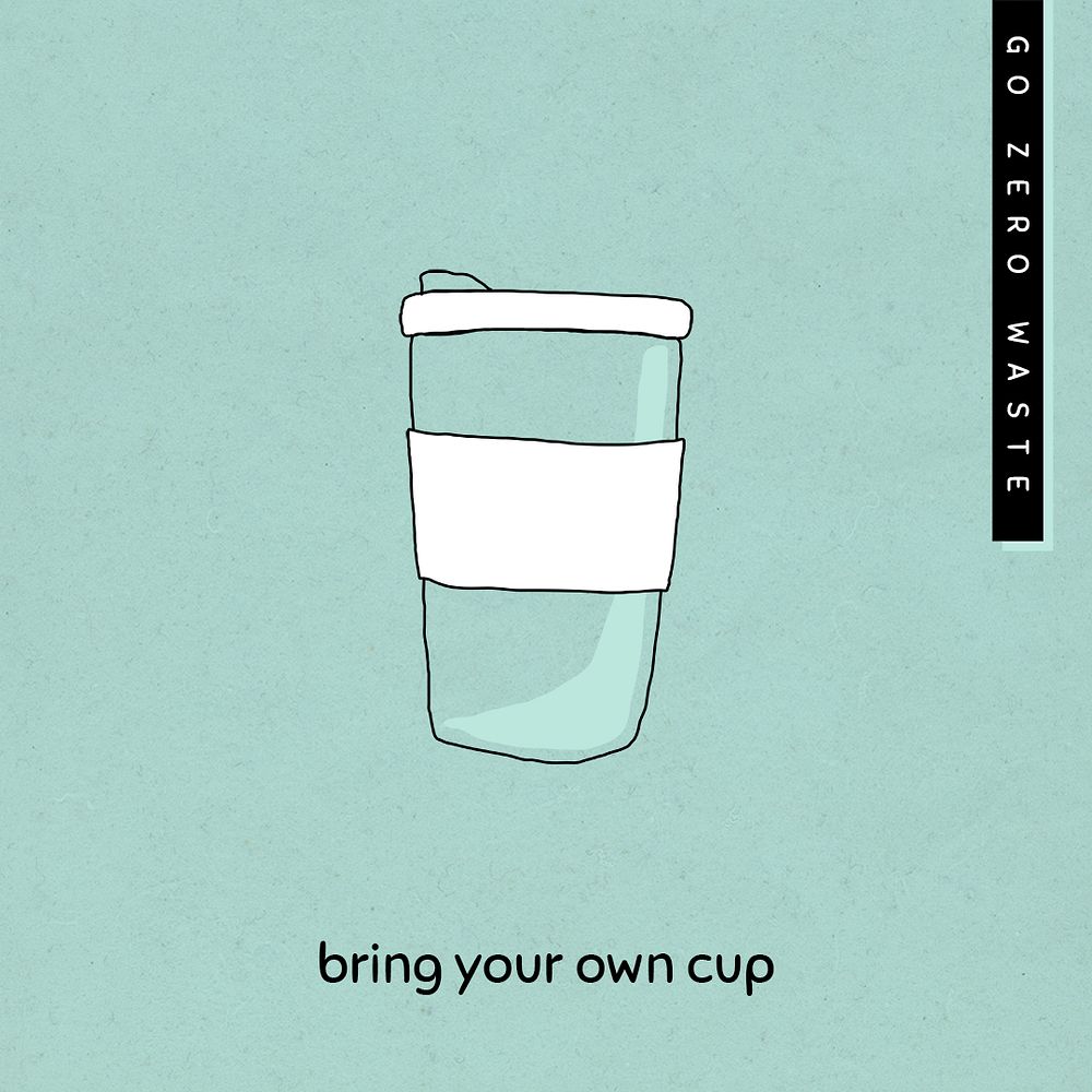 Reusable cup psd social media template