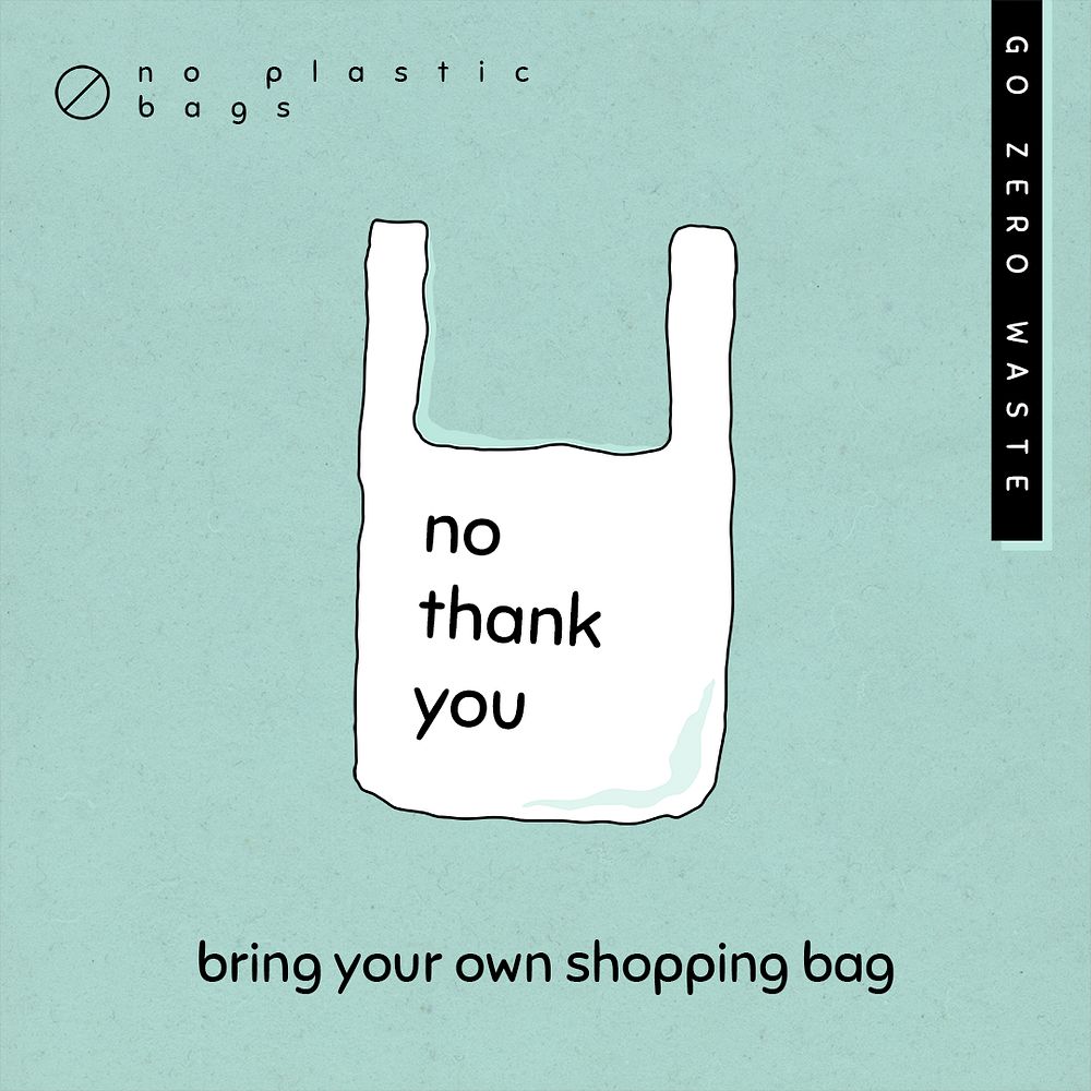 No plastic bag psd social media template