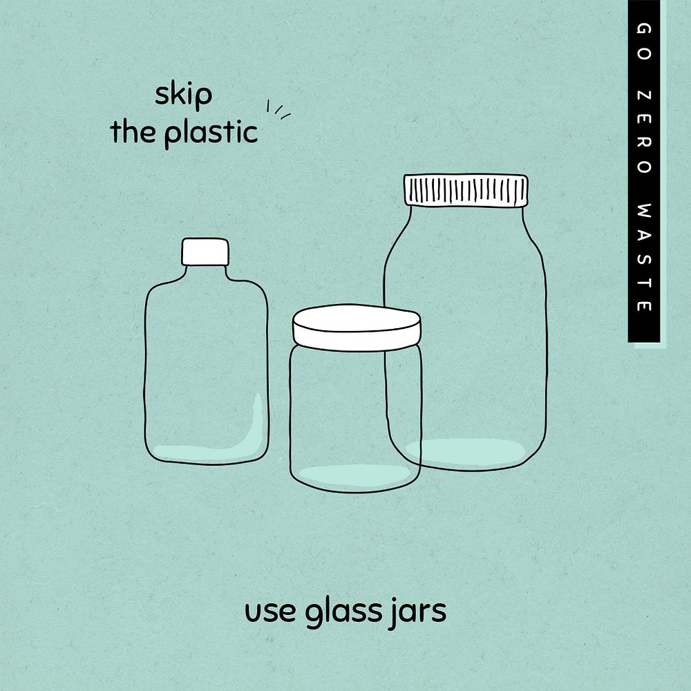 Use glass jars psd social media template