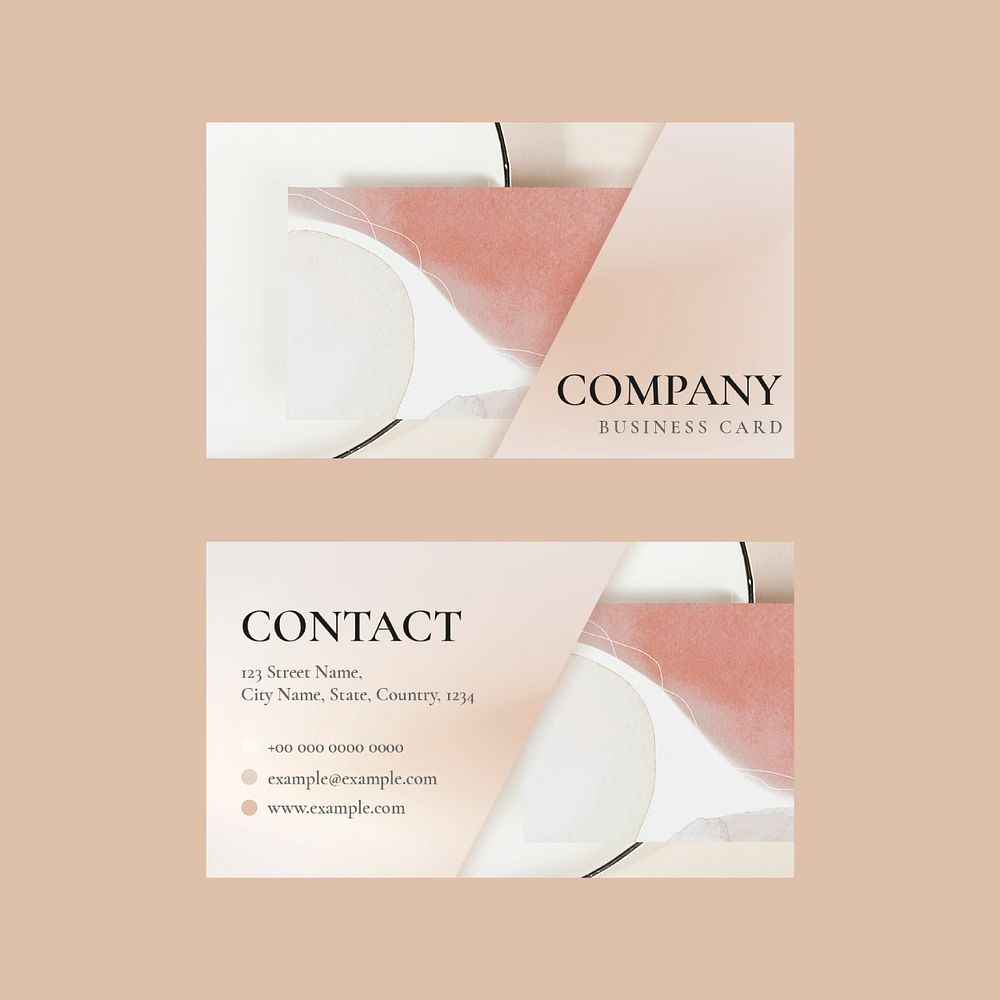 Business card template psd for beauty brand in feminine theme