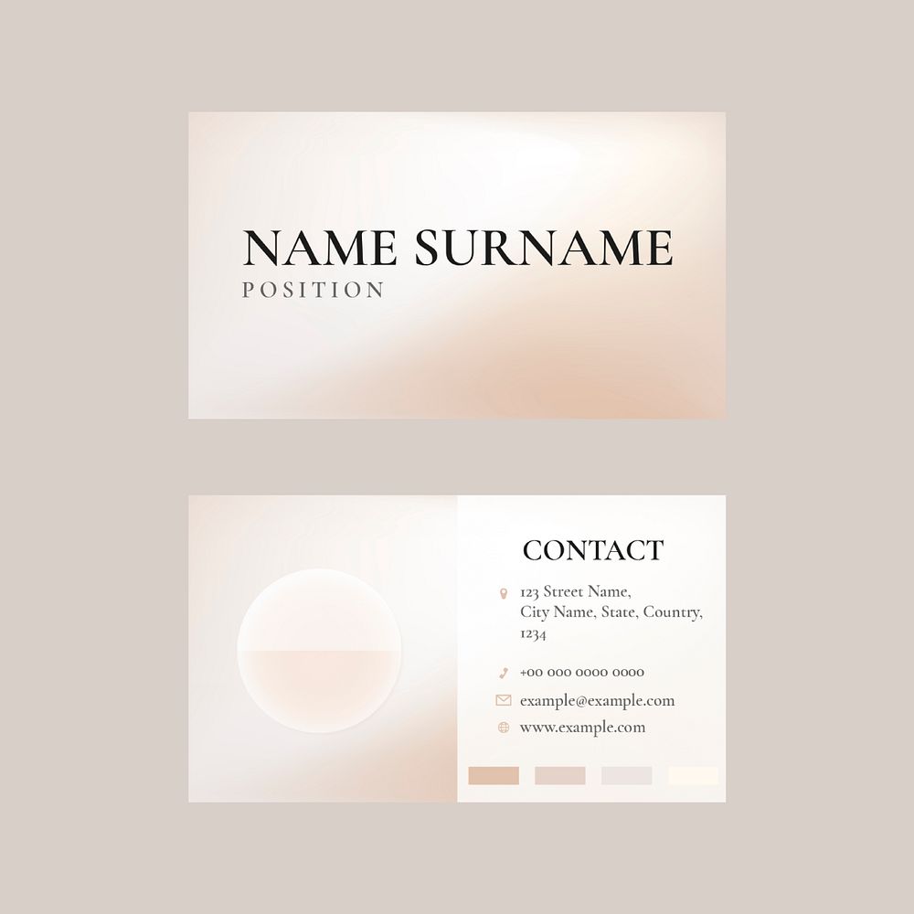 Business card template psd for beauty brand in feminine theme