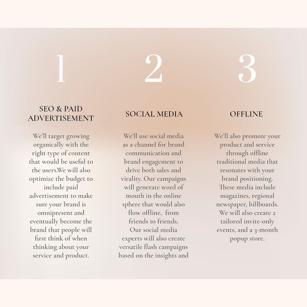 Company marketing presentation template psd feminine social media post