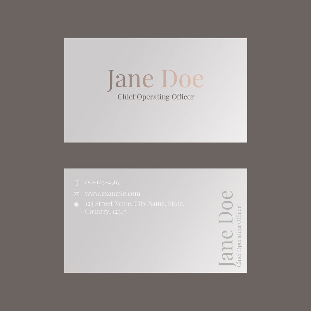 Business card template psd for beauty brand in feminine theme 