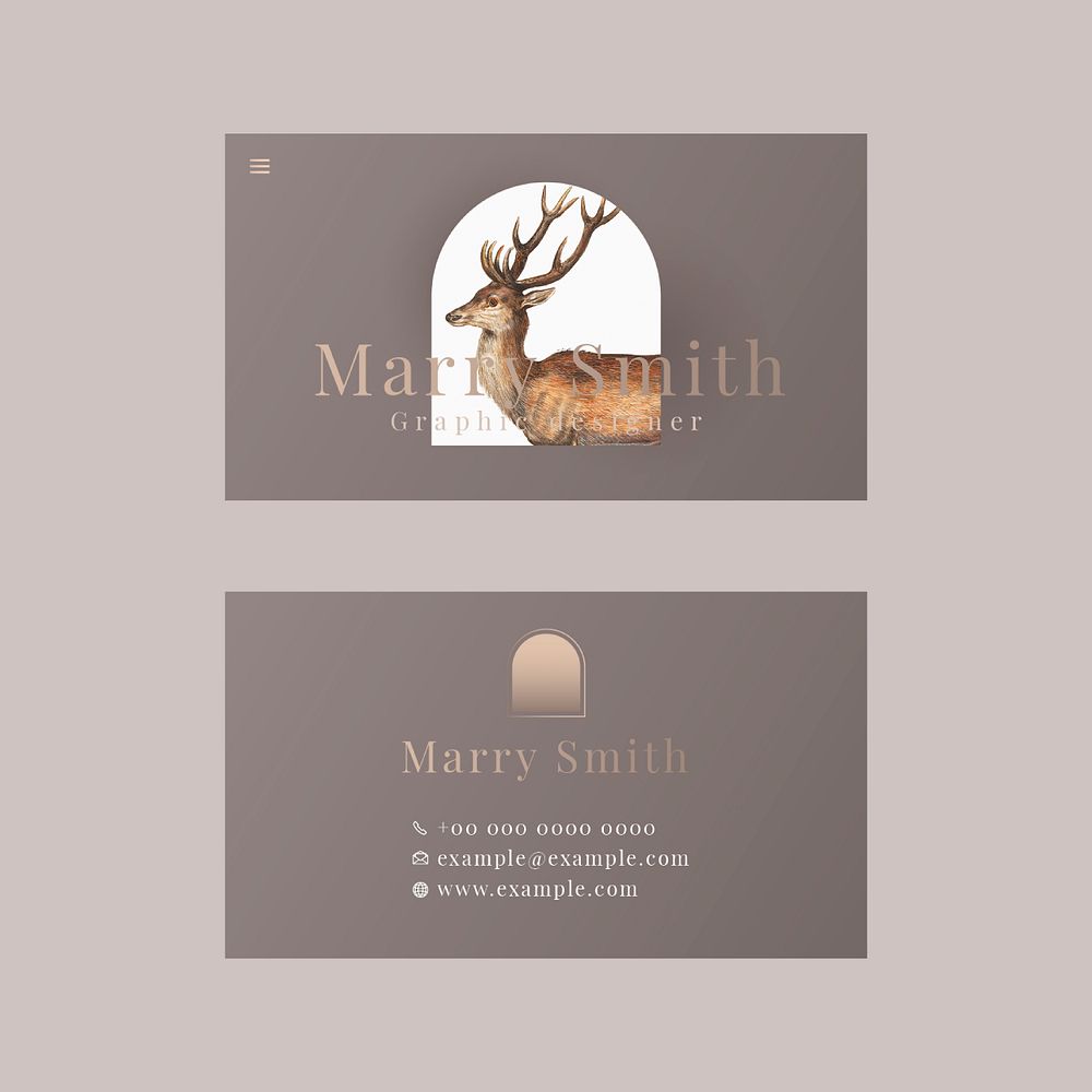 Business card template psd for beauty brand in feminine theme 
