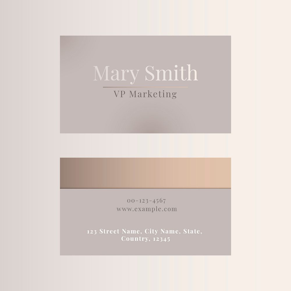 Business card template psd for beauty brand in feminine theme 