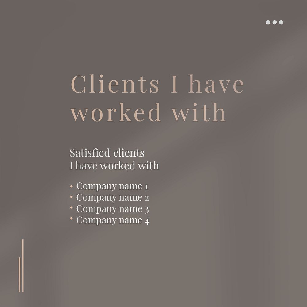 Business client social media psd editable template with brown background