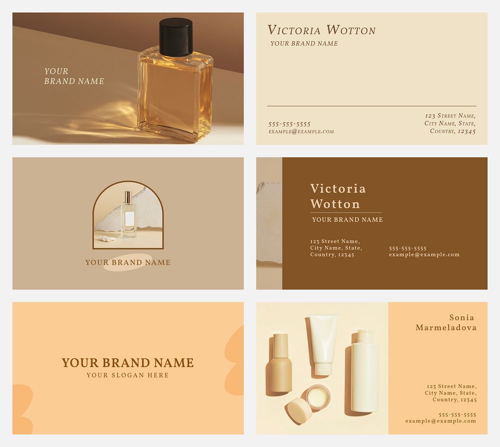 Cosmetic business card template psd set