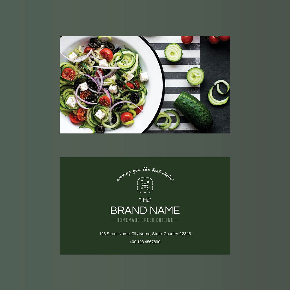 Food business card template psd