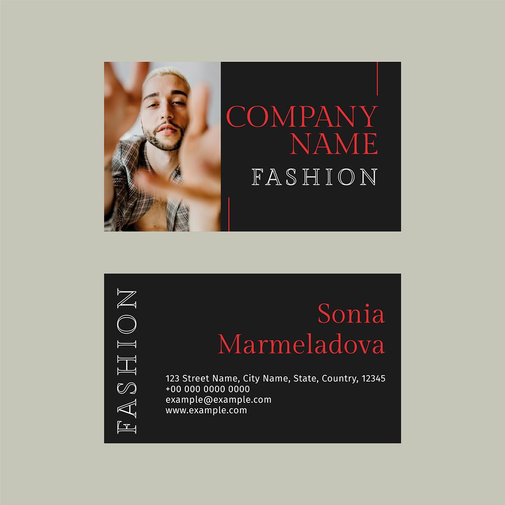 Professional fashion template psd business card 