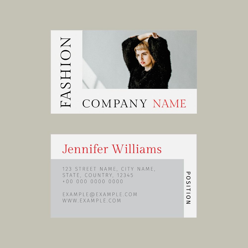 Professional template fashion psd business card 