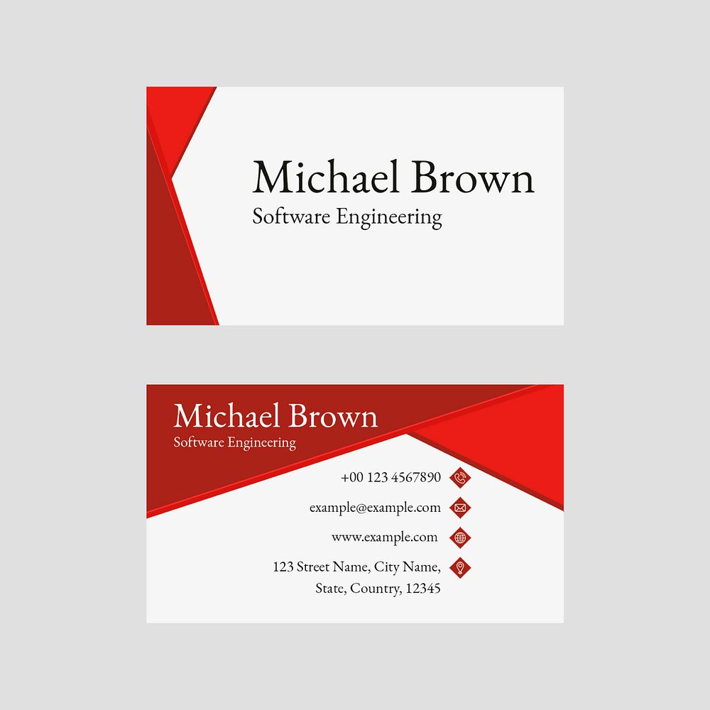 Editable business card template psd in abstract design