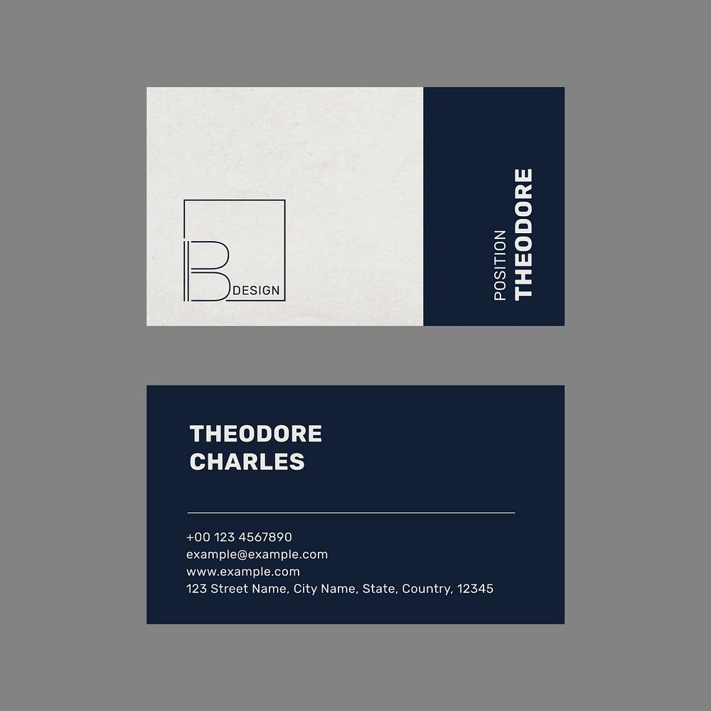 Textured business card template psd with minimal logo design