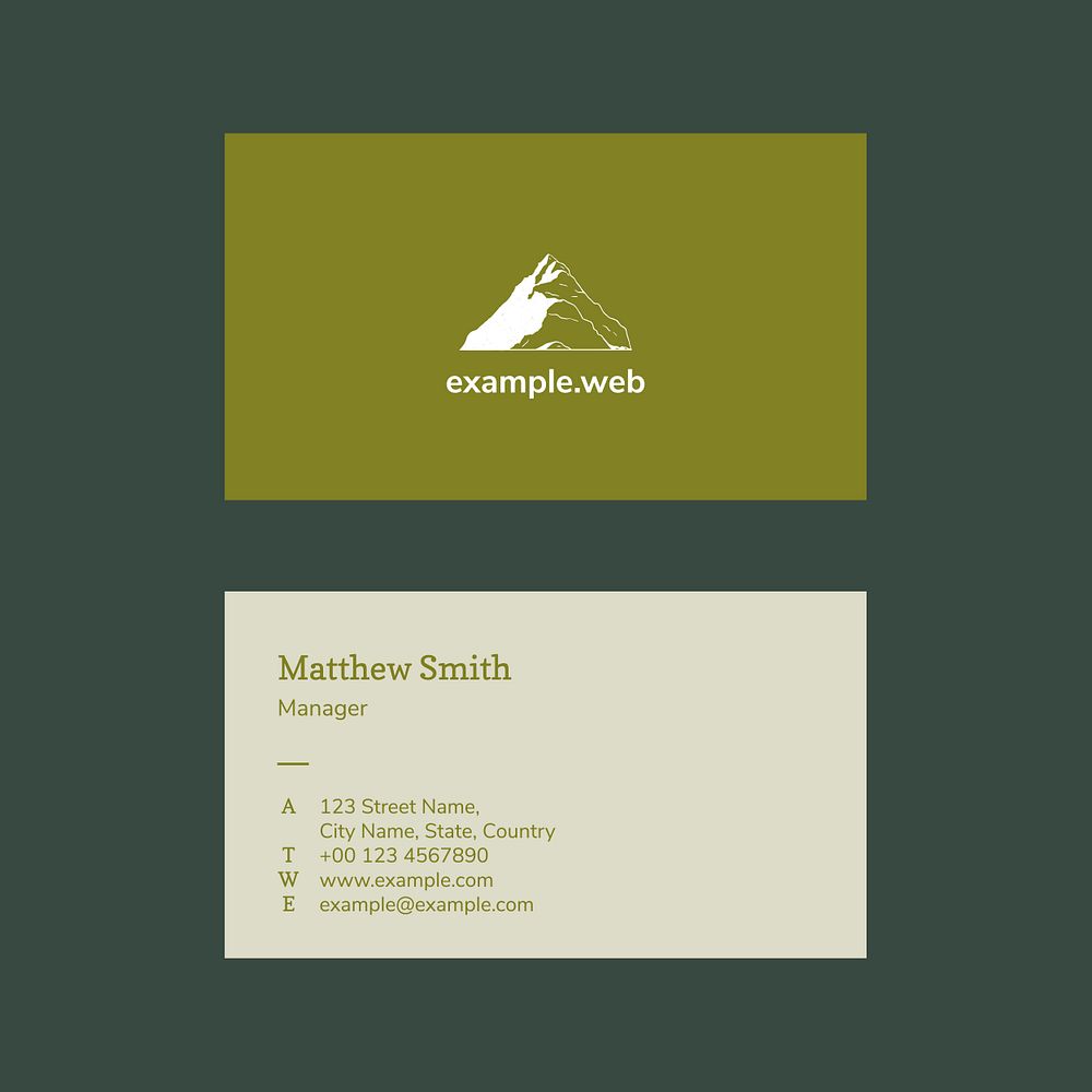 Minimal business card template psd photo attachable for travel agency