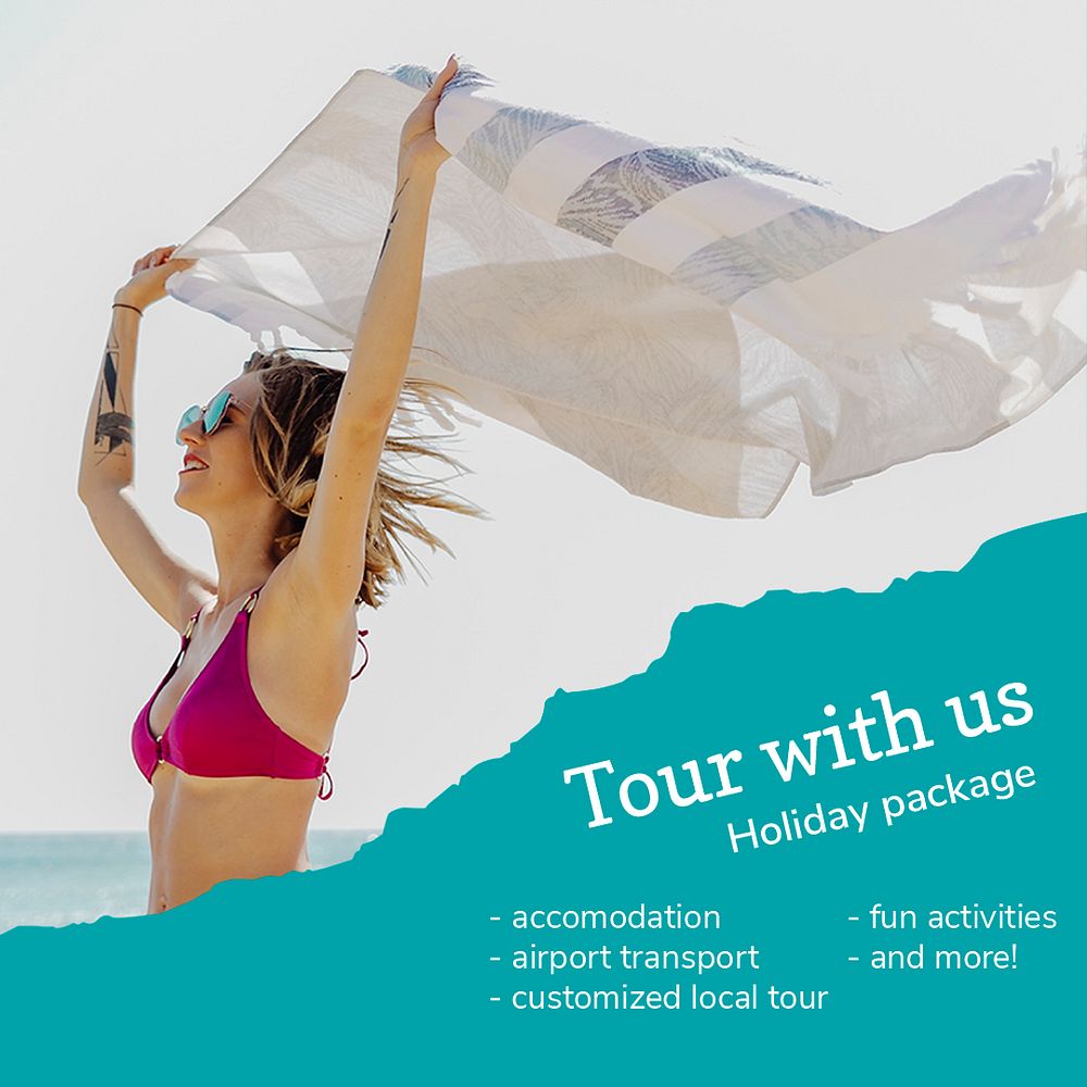 Holiday package template psd for travel agency