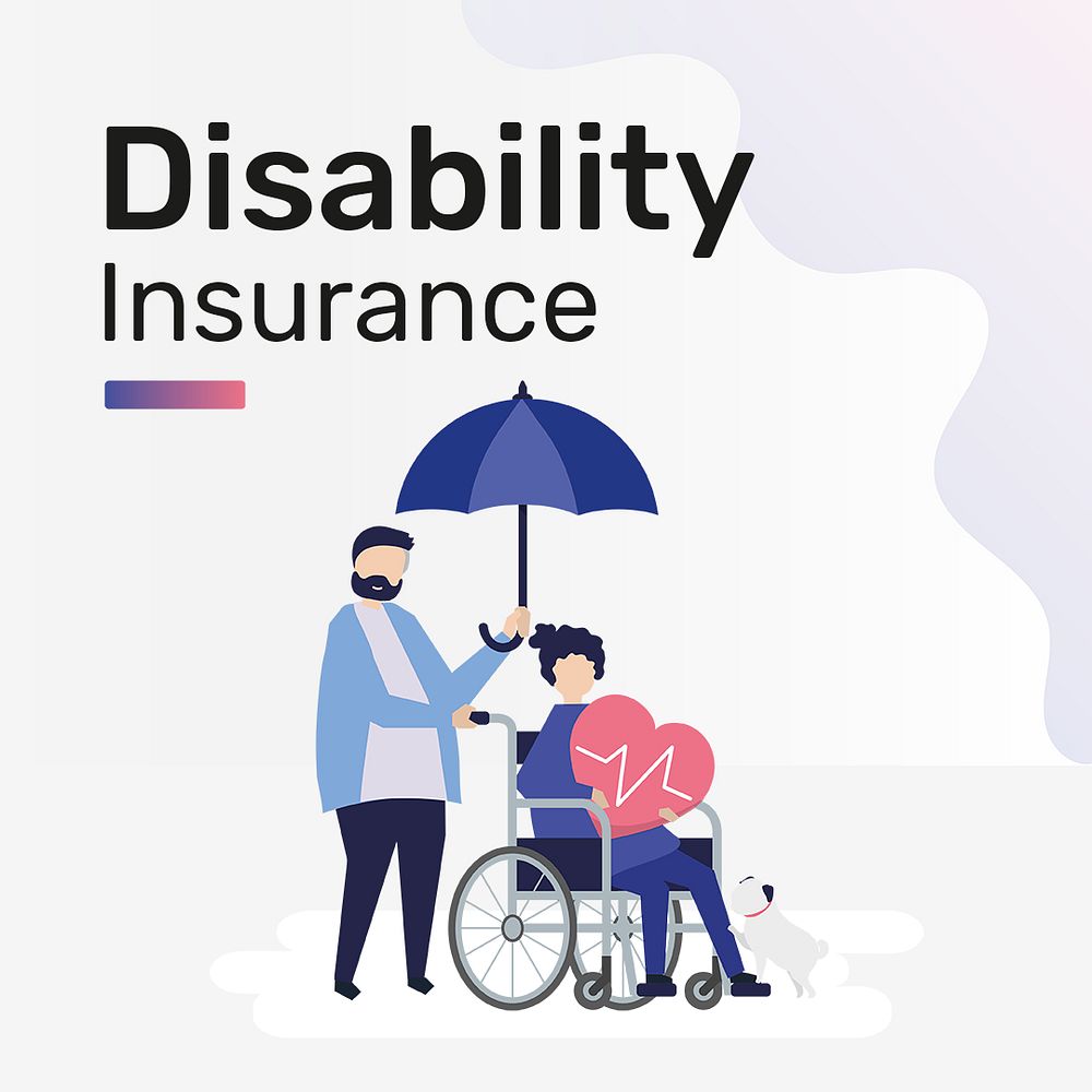 Disability insurance template psd for social media post