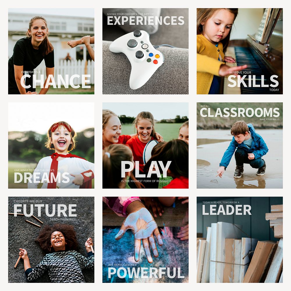 Inspiring educational post template psd set