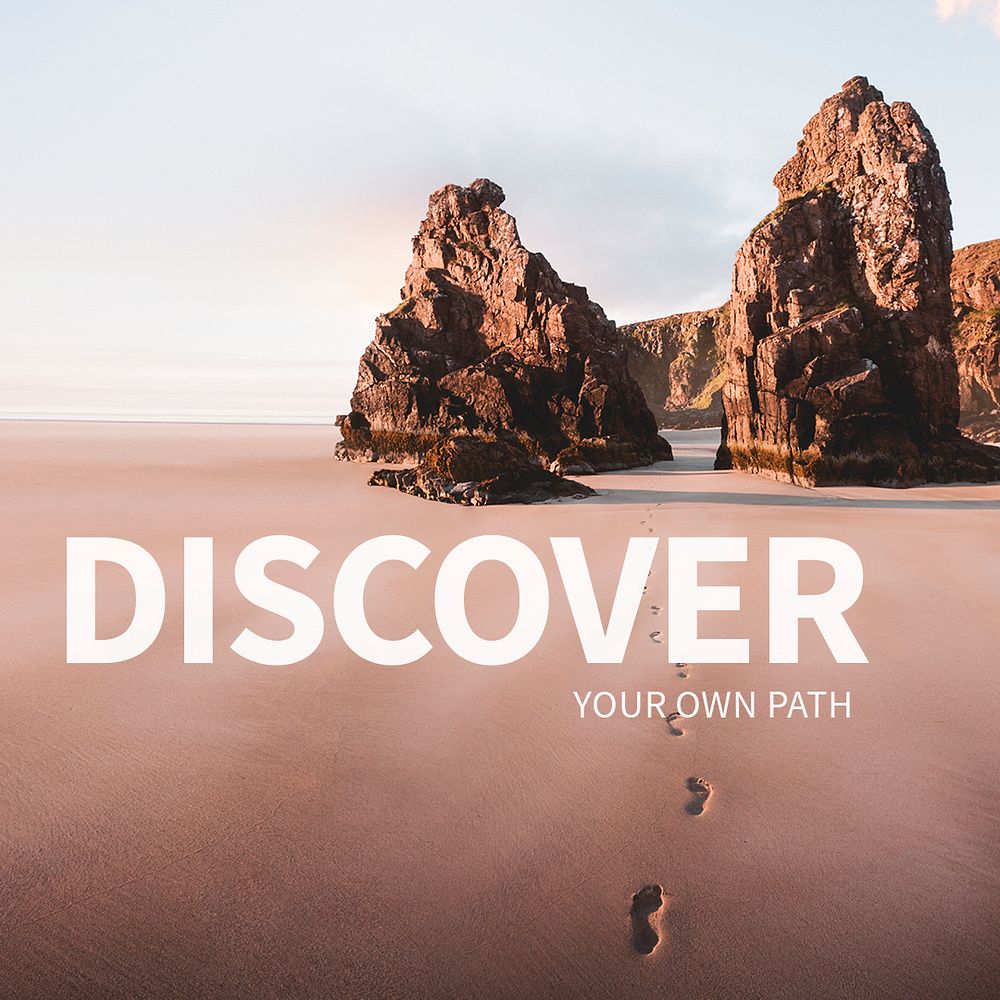 Discover story template psd for beach social media post with editable text