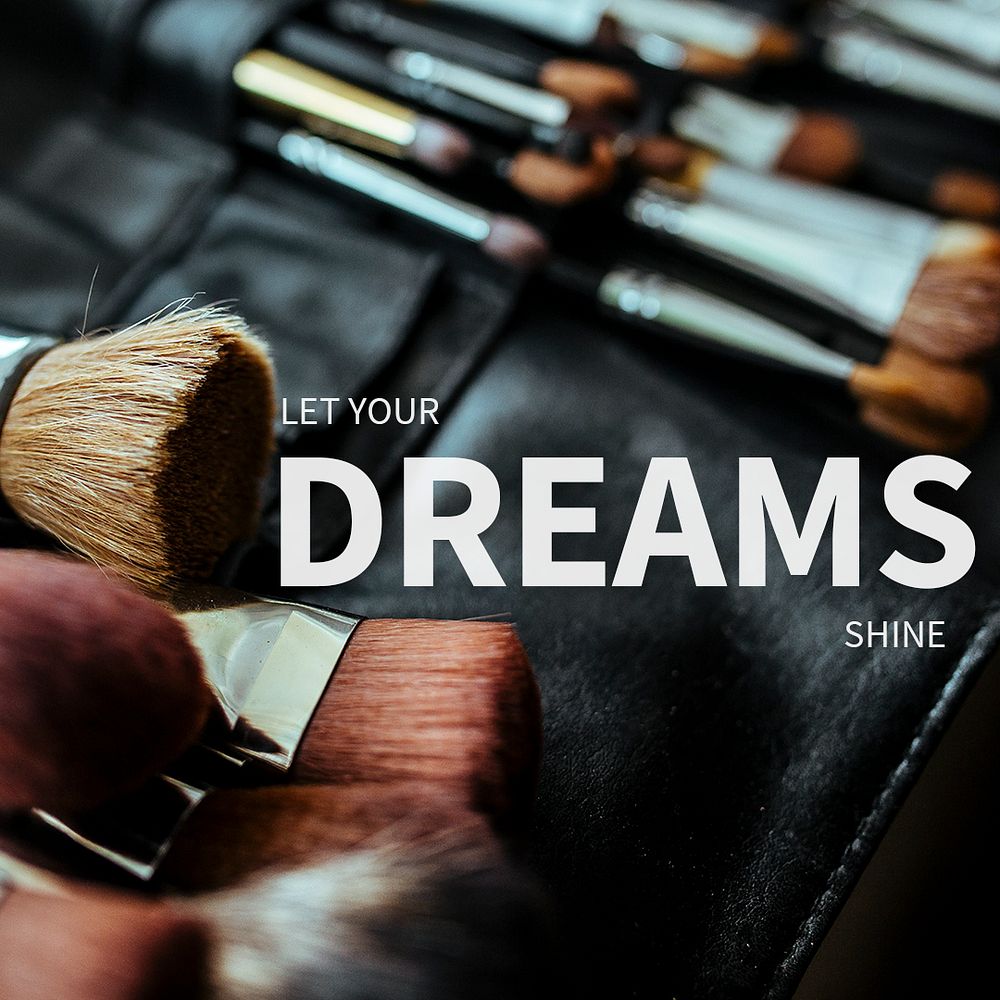 Dreams cosmetic template psd for social media post with editable text