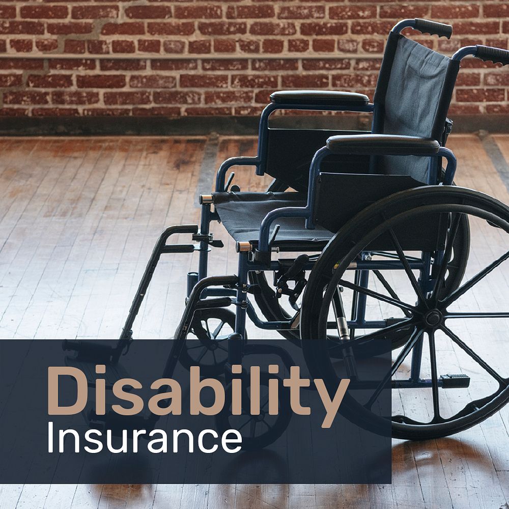 Disability insurance template psd for social media with editable text