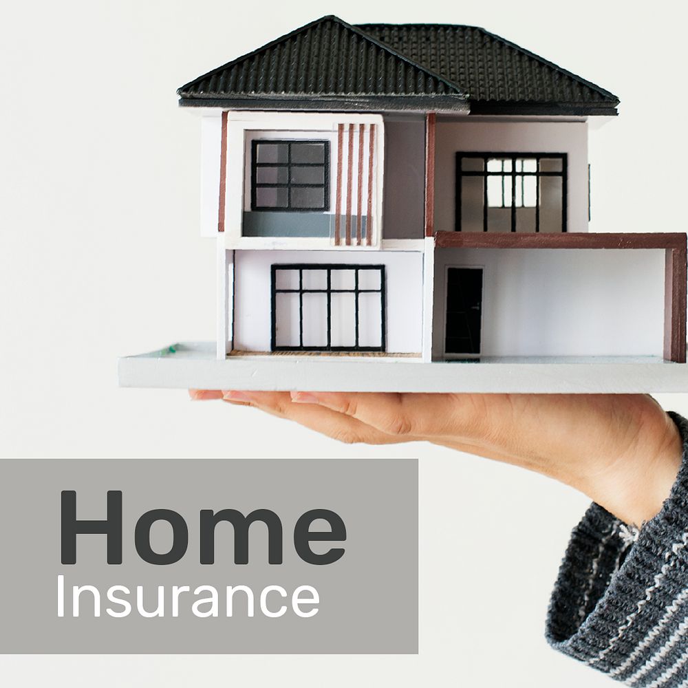 Home insurance template psd for social media with editable text