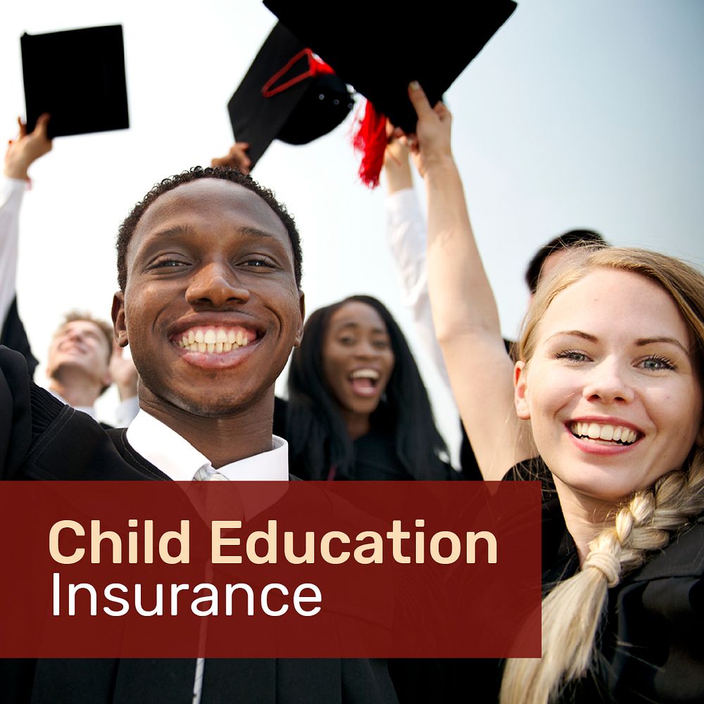 Education insurance template psd for social media with editable text