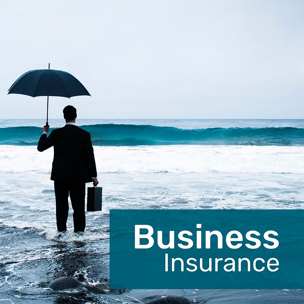 Business insurance template vector for social media with editable text