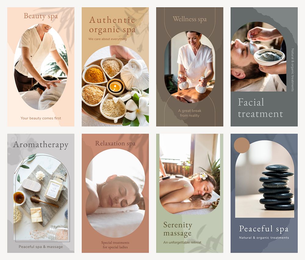 Wellness spa banner template psd compatible with AI for set