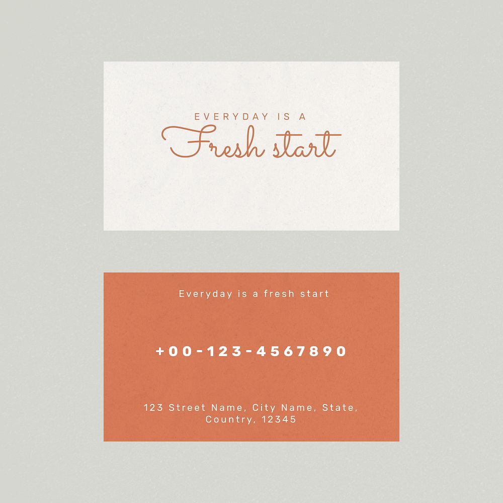 Food business card template psd in front and rear view