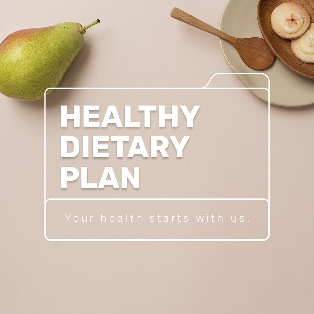 Healthy dietary plan template psd