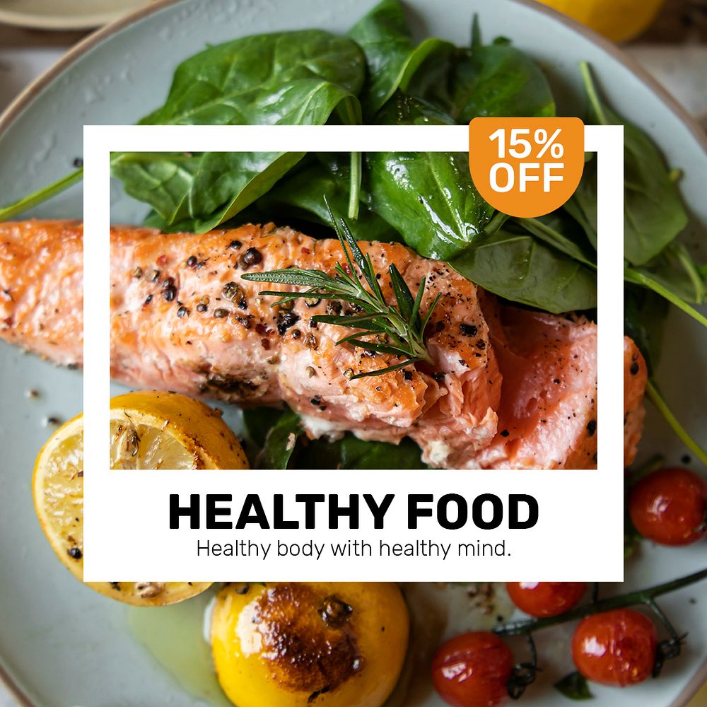 Healthy food banner template psd