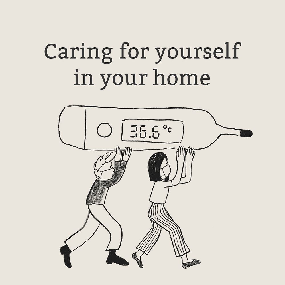 Caring for yourself template psd in your home healthcare social media advertisement