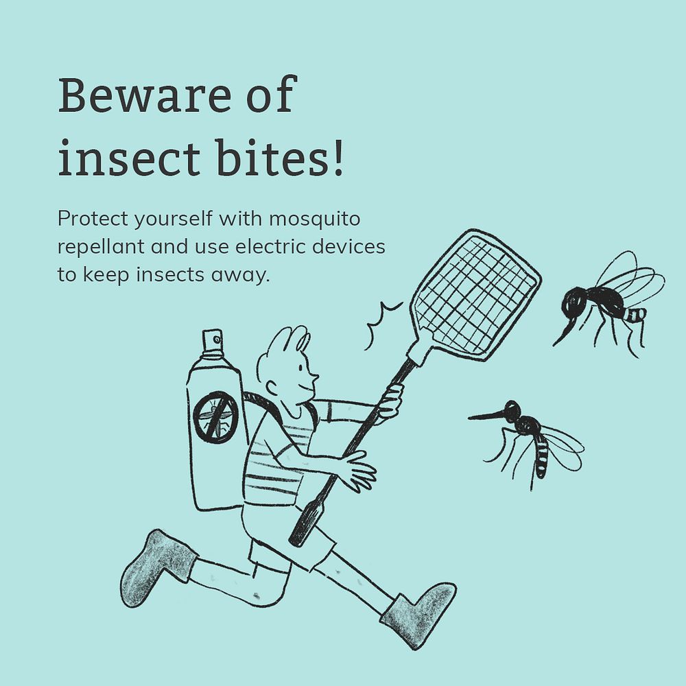 Insect bites template psd healthcare social media advertisement