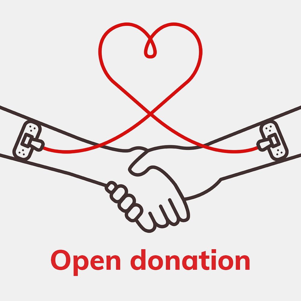 Open donation charity template psd blood donation campaign social media ad in minimal style